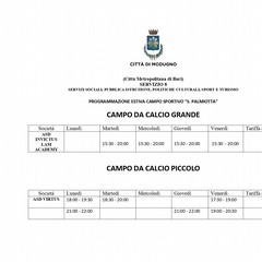 Calendario utilizzo Campo Sportivo Comunale page