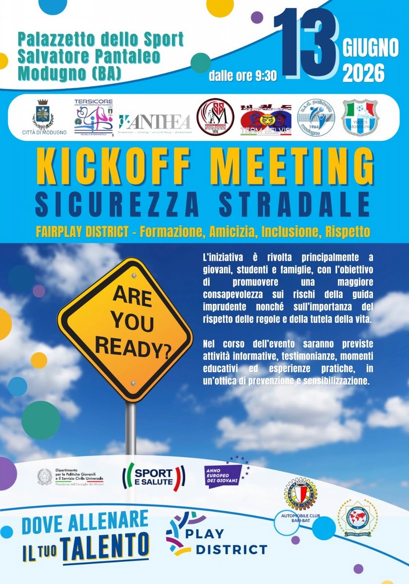 Kickoff Meeting sicurezza stradale Modugno