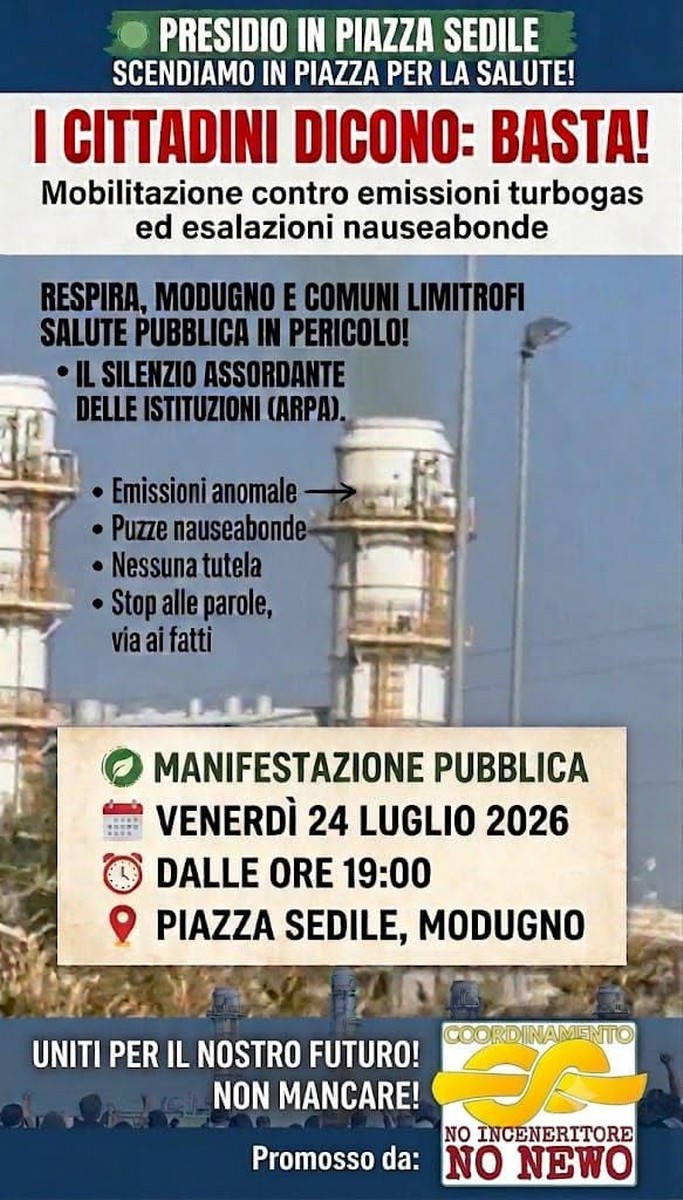 Volantino Manifestazione Modugno luglio
