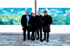 Due opere d'arte donate alla terrazza della biblioteca "C.Perrone" di Modugno