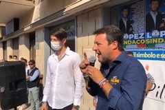 Matteo Salvini in piazza a Modugno: «Unica scelta di centrodestra è la Lega»