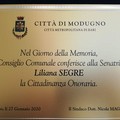 Modugno conferisce la cittadinanza onoraria a Liliana Segre:  "La democrazia non va violata "