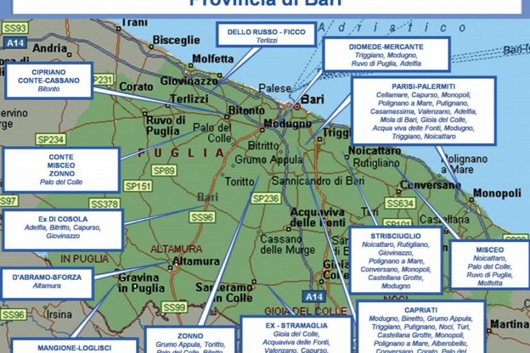 La mappa della criminalit in provincia di Bari