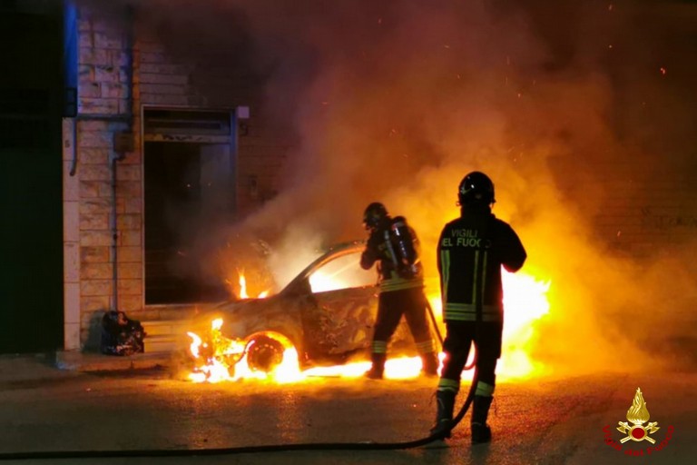 L'intervento dei Vigili del Fuoco a Modugno